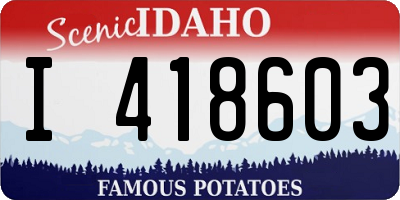 ID license plate I418603