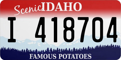 ID license plate I418704