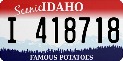 ID license plate I418718