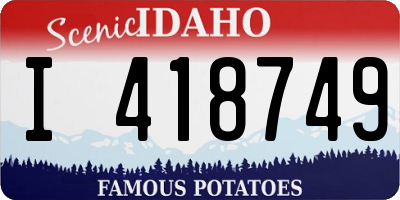 ID license plate I418749