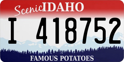 ID license plate I418752