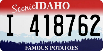 ID license plate I418762