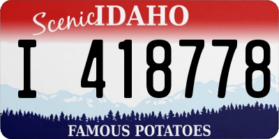 ID license plate I418778