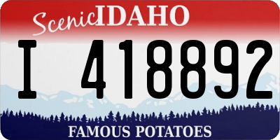 ID license plate I418892