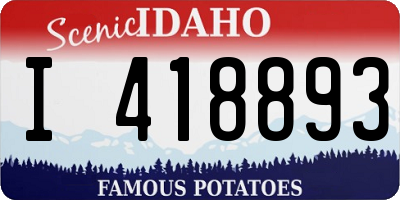 ID license plate I418893