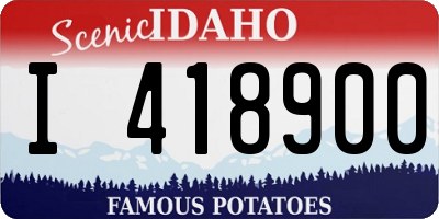 ID license plate I418900