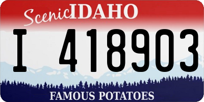 ID license plate I418903
