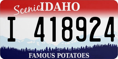 ID license plate I418924