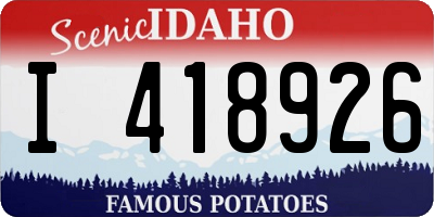 ID license plate I418926
