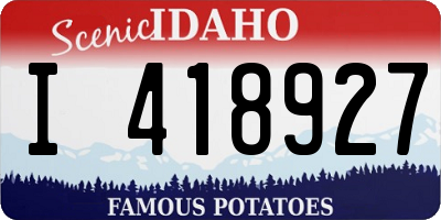 ID license plate I418927