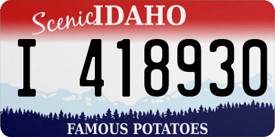 ID license plate I418930