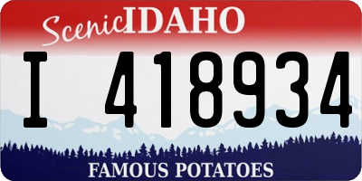 ID license plate I418934