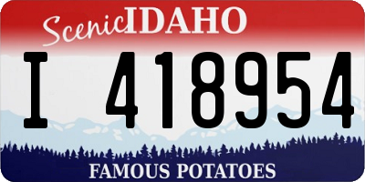 ID license plate I418954