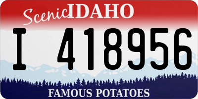 ID license plate I418956
