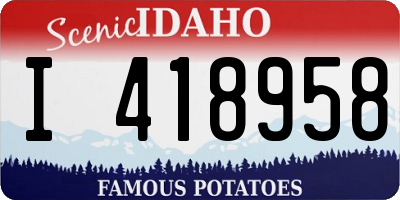 ID license plate I418958