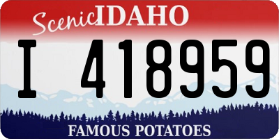 ID license plate I418959
