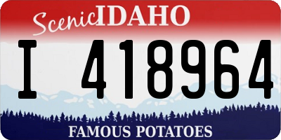 ID license plate I418964