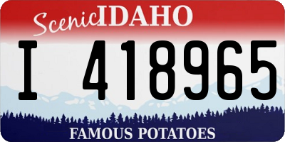 ID license plate I418965
