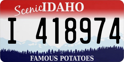 ID license plate I418974