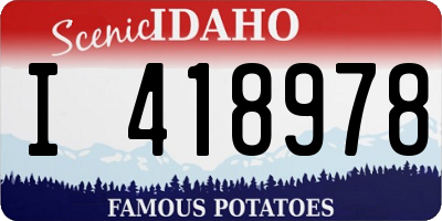 ID license plate I418978