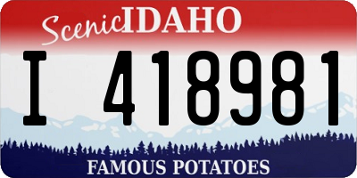 ID license plate I418981