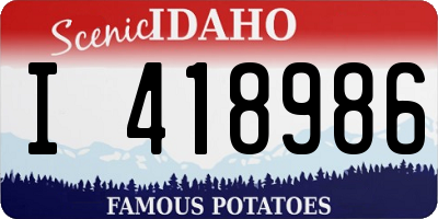 ID license plate I418986