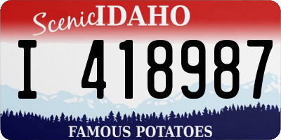 ID license plate I418987
