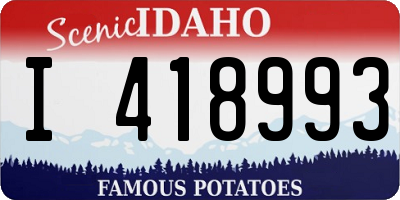 ID license plate I418993