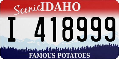 ID license plate I418999
