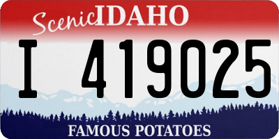 ID license plate I419025