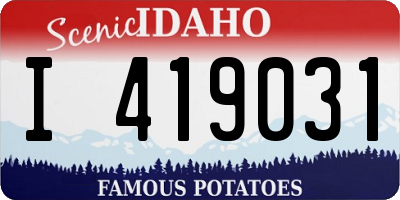 ID license plate I419031