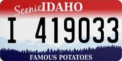 ID license plate I419033