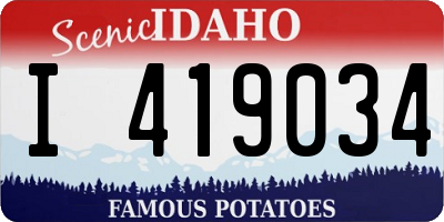 ID license plate I419034