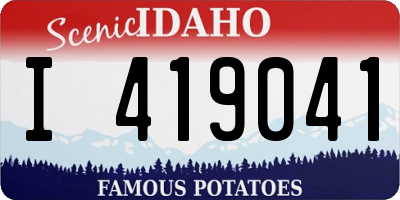 ID license plate I419041