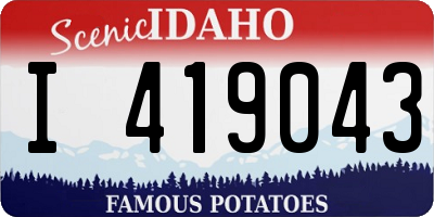 ID license plate I419043