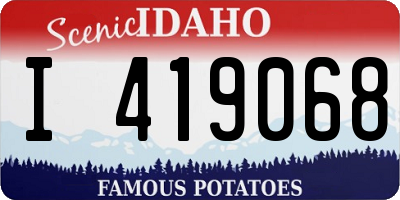 ID license plate I419068