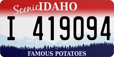 ID license plate I419094