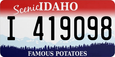 ID license plate I419098