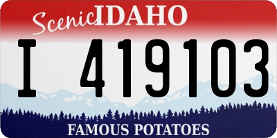 ID license plate I419103