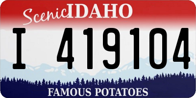 ID license plate I419104