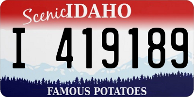 ID license plate I419189