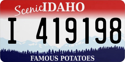 ID license plate I419198