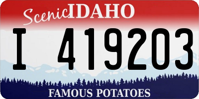 ID license plate I419203