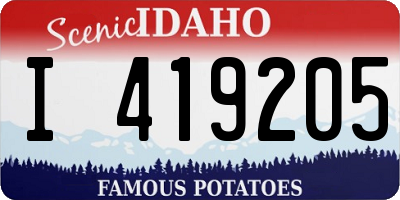ID license plate I419205