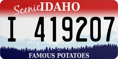 ID license plate I419207