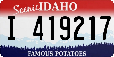 ID license plate I419217