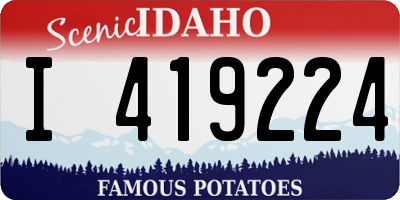 ID license plate I419224