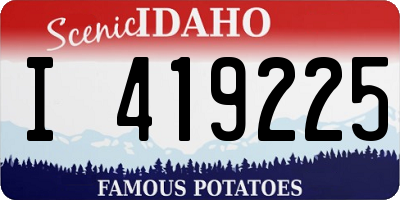 ID license plate I419225