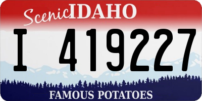 ID license plate I419227