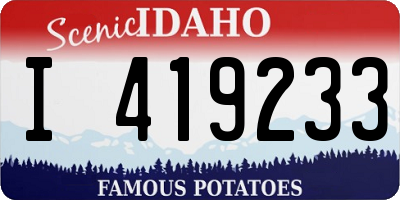 ID license plate I419233